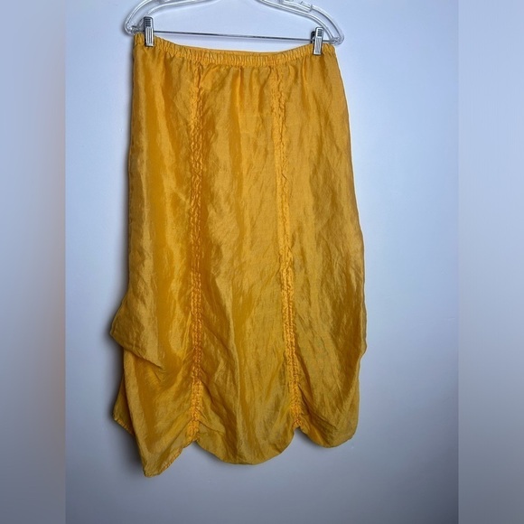 Cut Loose Baggies Linen Pull on minimalist boho adjustable Length cuffed skirt S - Picture 2 of 12